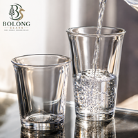 Bouteille en verre transparent de 350 ml (12 oz) avec logo personnalisé, base lourde, nervures verticales, esthétique, pour emballage de café glacé, vente en gros, Bolong