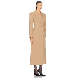 Thiết Kế Thời Trang Thanh Lịch Áo Phụ Nữ OEM Odm Chất Lượng Cao Sang Trọng Áo Khoác Lạc Đà Tùy Chỉnh Mùa Thu Mùa Đông Len Của Phụ Nữ Dài Áo - Product Image 2