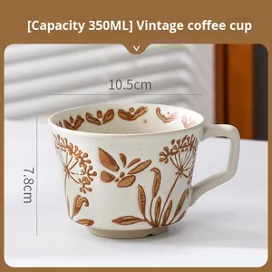 Taza Creativa Rústica Pintada a Mano de Cerámica Vintage Nórdica Minimalista Más Vendida en 2026 para Oficina - Product Image 6
