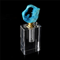 Mini bouteille de parfum carrée en cristal faite à la main de 50ml pierre précieuse d'agate de pierre de quartz souvenir naturel écologique amour Europe