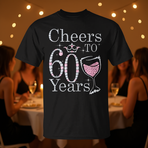 Cheers To 60 Years 1962 Camiseta de cumpleaños para adultos unisex negra - Product Image 3