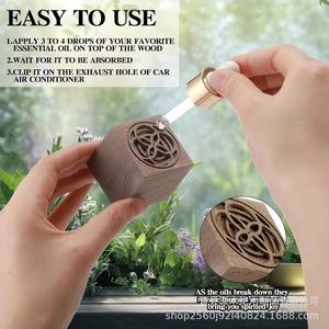 Diffuseur d'huiles essentielles en bois pour voiture, aromathérapie, diffuseur de parfum sans flamme pour sortie de climatisation en bois massif - Product Image 1
