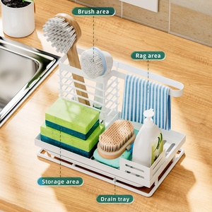 Portasciugamani personalizzato in spugna da banco lavello Caddy da cucina spugna portasapone con vassoio d'acqua - Product Image 6