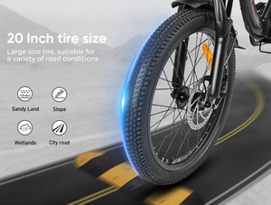Vélo électrique pliable JA Warehouse DDP CY20 à 7 vitesses, 20 pouces, acier au carbone, batterie au lithium, moteur sans balais 250W, Ebike - Product Image 3