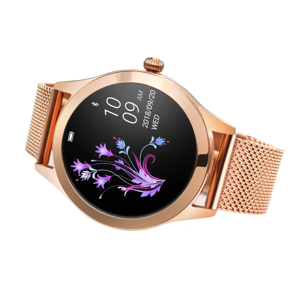 Ladies Smart Watch KW10 IP68 Waterproof Heart Rate Monitor BT Smartwatch for Women for Android IOS Fitness Bracelet