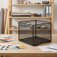 Plateau de rangement multifonctionnel pour documents de bureau et de maison, organiseur de bureau pliable en maille métallique, boîte aux lettres, étagère en fer