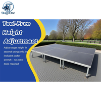 Escenario Portátil de Aluminio Plegable de Instalación Rápida sin Herramientas, 2x1M, Capacidad de Carga de 1000 kg, para Iglesia, Hotel, Eventos en Interiores y Presentaciones