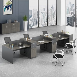 Özelleştirilebilir yeni ofis mobilyaları ofis iş istasyonları şirket personel masaları 4 kişi masası tasarımcı modelleri beyaz - Product Image 2