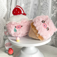 Mignon Pendentif de Sac en Peluche en Forme de Cochon Glace, Figurine Miniature, Accessoire de Sac, Porte-clés en Peluche