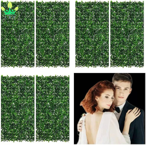 Decorazione dell'erba della parete verde artificiale 24 x16 pollici erba verde della parete utilizzata per lo sfondo della festa nuziale verde dell'interno ed all'aperto - Product Image 6