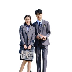 JK Uniform Schoolwear Set Long Sleeve Woven Preppy Style Spring Autumn Unisex Business Attire For Students - Product Image 4