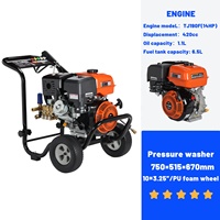 Nouvelle machine de lavage de voiture à haute pression robuste avec pompe triplex 4200 psi, moteur essence 4 temps refroidi par air 420 cm³