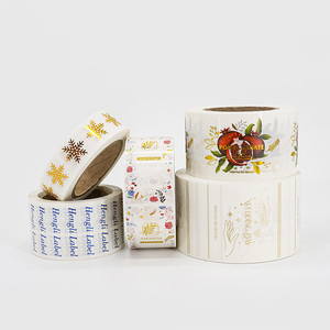 Impression personnalisée adhésive imperméable <span class=keywords><strong>feuille</strong></span> d'or estampage à chaud Pvc vinyle Transparent Logo autocollant rouleau étiquettes d'emballage - Product Image 6