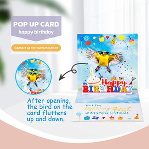 Tarjeta de Felicitación Musical Vibrante 3D Winpsheng 90 con Diseño de Pájaro Oscilante, Papel Blanco como la Nieve, Corte Láser, Barnizado Mate - Product Image 5