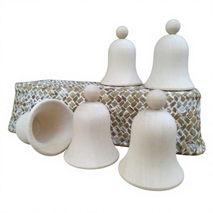 Handcrafted <b>Wooden</b> Bell Ornament <b>Rustic</b> Design 2Pcs for Home Decoration Christmas Table Use Environment Friendly - Product Image 6