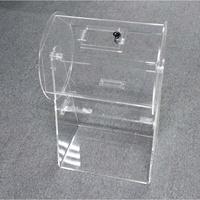 Distributeur de billets de tombola en acrylique Tambour de tombola moderne en acrylique avec support Boîte transparente pour billet de tombola