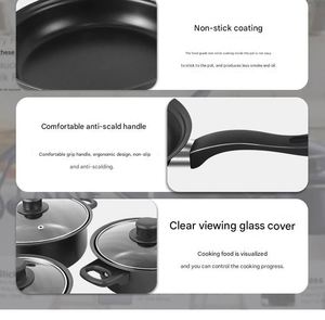 13pcs Durable Non-Stick Maifanstone Cookware <b>Set</b> Multifunctional Kitchen Utensil Soup Milk <b>Pot</b> Frying Pan for Household Use - Product Image 2