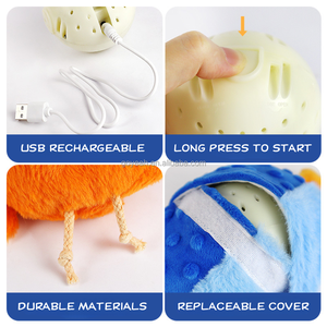 Giocattolo per Cani Interattivo Ricaricabile con Movimento Automatico, Giocattolo Sonoro in Peluche per Animali Domestici con Copertura Rimovibile - Product Image 3