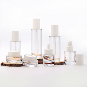 Ensemble complet personnalisé d'emballages cosmétiques en verre transparent : flacon vide pour lotion, sérum, flacon pompe spray, pot à crème, contenant <span class=keywords><strong>cosmétique</strong></span> - Product Image 3