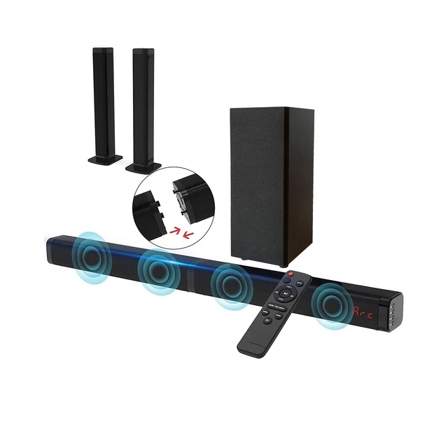The New Listing 2.1 Detachable Sound Bar with Subwoofer Wireless Bluetooth Tv SoundBar Speaker Home Sound System for Tv Theater