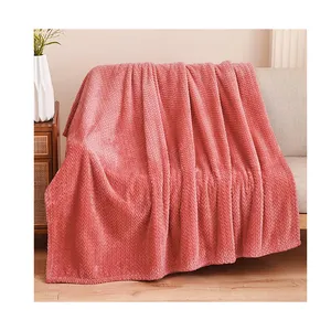 2023 New Fashion Super Soft Blanket Premium Flannel Fleece Leaf Pattern Lightweight Blanket 4 Seasons Use Cover Blanket