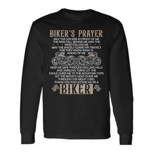 T-shirt à manches longues pour motard, prière du motard, chemise chrétienne pour motard - Product Image 1