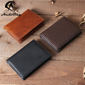Portefeuille porte-cartes AndoBag pour homme et femme, en cuir de vache véritable, portefeuille vintage, porte-monnaie, pince à billets 2020 - Product Image 1