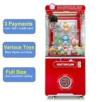 Machine de jeu d'arcade à pièces bon marché, machine de jeu de griffes d'arcade, machine de griffes avec accepteur de billets