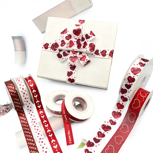 E-Magic 1 Inch Design <strong>Heat</strong> <strong>Transfer</strong> <strong>Printed</strong> Satin Ribbon Bow Colorful <strong>Pre</strong>-Tied Decorative Gift Bow for Valentine's Day Ribbon - Product Image 6