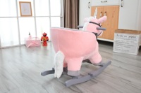 Silla Mecedora de Peluche Color Rosa con Música de Cuna para Bebé en Forma de Unicornio