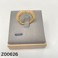 Bague unisexe étanche en laiton plaqué or 18 carats avec zircon, style européen et américain, personnalisable, géométrique, tendance