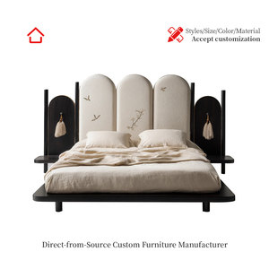 Lvfurniture Letto <span class=keywords><strong>Matrimoniale</strong></span> di Design Creativo e alla Moda con Ampio Spazio di Stoccaggio, Linee Semplici e Moderne, <span class=keywords><strong>Dimensioni</strong></span> Personalizzabili - Product Image 5