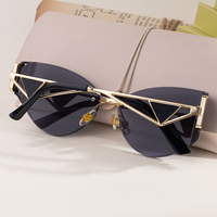 Lunettes de soleil Partagas Fashion Fancy Designer avec logo personnalisé, monture sans bordure, verres courbes taillés en diamant, protection UV400, pour femmes