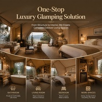 Tente de glamping de luxe BOTEEN, grande tente de safari pour complexe hôtelier, tente d'hébergement extérieur personnalisée, tente de lodge écologique haut de gamme, tente hôtel