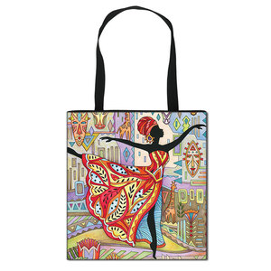 Bolso de mano con estampado para mujer, bolsa de hombro con bonito estampado Afro y africano, a la moda - Product Image 4