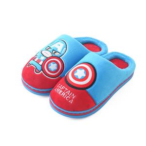 Pantoufles en peluche pour enfants, personnalisées, mignonnes, imprimées, Captain US, pour garçons et filles, automne-hiver, intérieur - Product Image 4