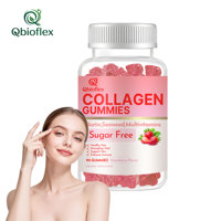 Qbioflex Gommes de collagène sans sucre, multivitamines, mélange d'algues et de biotine, favorise la synthèse naturelle du collagène