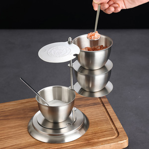 Stainless Steel Condiment Container Set 3 4 5 Layer Stackable With Lid For Kitchen Spice Storage - Product Image 2