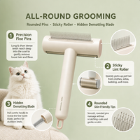 Nouveau peigne démêlant 3-en-1 avec tête de rechange pour enlever les poils d'animaux, conçu spécifiquement pour chiens et chats, élimine les poils lâches, toilettage des animaux