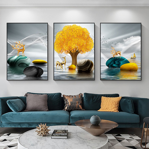 <span class=keywords><strong>Peinture</strong></span> sur toile décorative de luxe léger <span class=keywords><strong>pour</strong></span> <span class=keywords><strong>salon</strong></span>, motif paysage de cerf, art mural moderne <span class=keywords><strong>pour</strong></span> la maison - Product Image 1