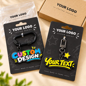 Porte-clés en PVC de forme irrégulière personnalisé avec un design de dessin animé coloré, impression UV, mousqueton léger, fabrication OEM ODM - Product Image 2