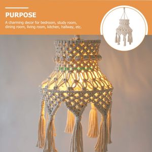 Abat-jour en macramé fait main bohème au design unique, respirant, en tissu uni, pour la décoration intérieure, accessoires de salon, vente chaude au Vietnam - Product Image 6