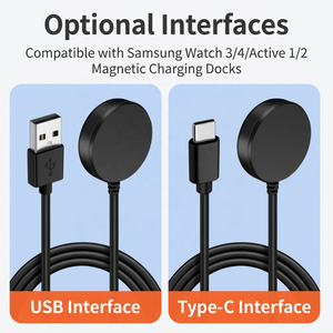 แท่นชาร์จไร้สายแม่เหล็ก USB Type C สำหรับ <span class=keywords><strong>Samsung</strong></span> <span class=keywords><strong>Galaxy</strong></span> Watch 8 7 6 5 4 3 Watch6 Classic FE Ultra Active 1/2 - Product Image 2