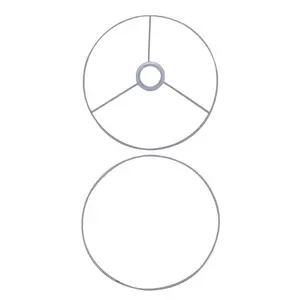 현대 전등갓 링 라운드 램프 쉐이드 키트 테이블 플로어 램프 E27 Abajur에 대한 원형 조명 액세서리가있는 금속 와이어 프레임