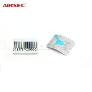 Etiqueta Suave RF <span class=keywords><strong>Airsec</strong></span> EAS de 4x4cm, 8.2mhz, Etiqueta Antirrobo con Código de Barras para Supermercado - Product Image 1