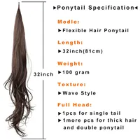 Oferta Especial: Extensión de Cabello Sintético Ondulado de 32 Pulgadas, 100g, Flexible, Enrollable, de Fibra de Alta Temperatura, Sin Brillo, Sin Enredos, Bajo MOQ