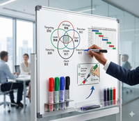 Marqueurs effaçables à sec écologiques et rechargeables, faible odeur, stylo pour tableau blanc effaçable, lot de 4 couleurs avec pointe moyenne pour l'éducation