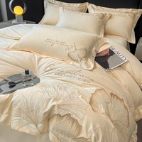 Parure de lit de luxe en coton tissé moderne et écologique, housse de couette douce, draps et housse de couette pour la maison OEM ODM