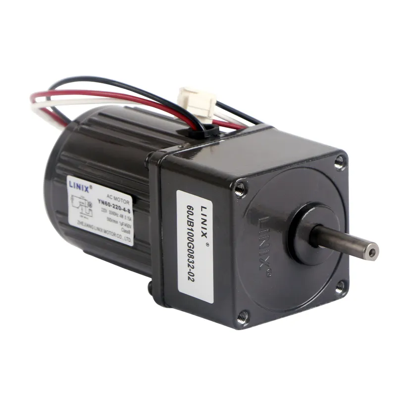 Linix motor de engrenagem 4w, baixo ruído YN60-220-4-8/monofásico, capacitor, operação reversível, cozinha, motor de degradação de resíduos molhado