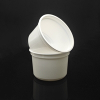 Sulide Fabricant sur mesure Emballage écologique pour les entreprises de plats à emporter Bol en plastique blanc jetable de 560 ml avec couvercles